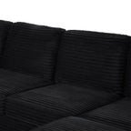 U-Shaped Upholstered Sectional Sofa with Movable Ottoman