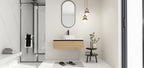 36'' Wall Mounted Bathroom Vanity with Resin Sink - Light Coffee
