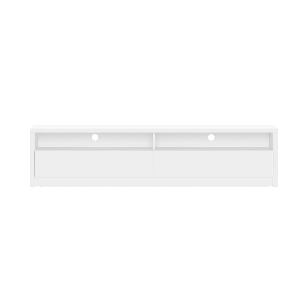 Modern 70" TV Stand with Full Extension Drawers - White or Light Brown