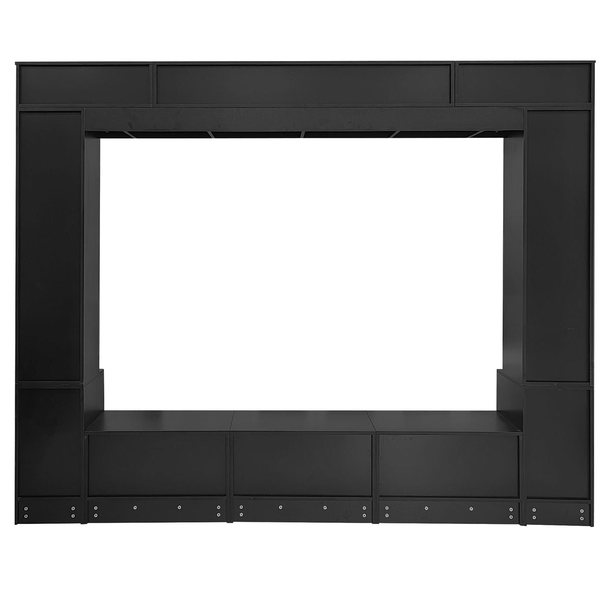 Wall Unit Entertainment Center with Glass Doors - White or Black