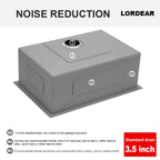 Modern Undermount Stainless Steel Kitchen Sink 16 Gauge, Deep Single Bowl - Gray