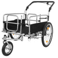 3-in-1 Heavy-Duty Bike Cargo Trailer with Steel Frame & Suspension - Black + Gray