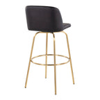 Contemporary Swivel Barstool Set with Round Footrest - Multiple Colors