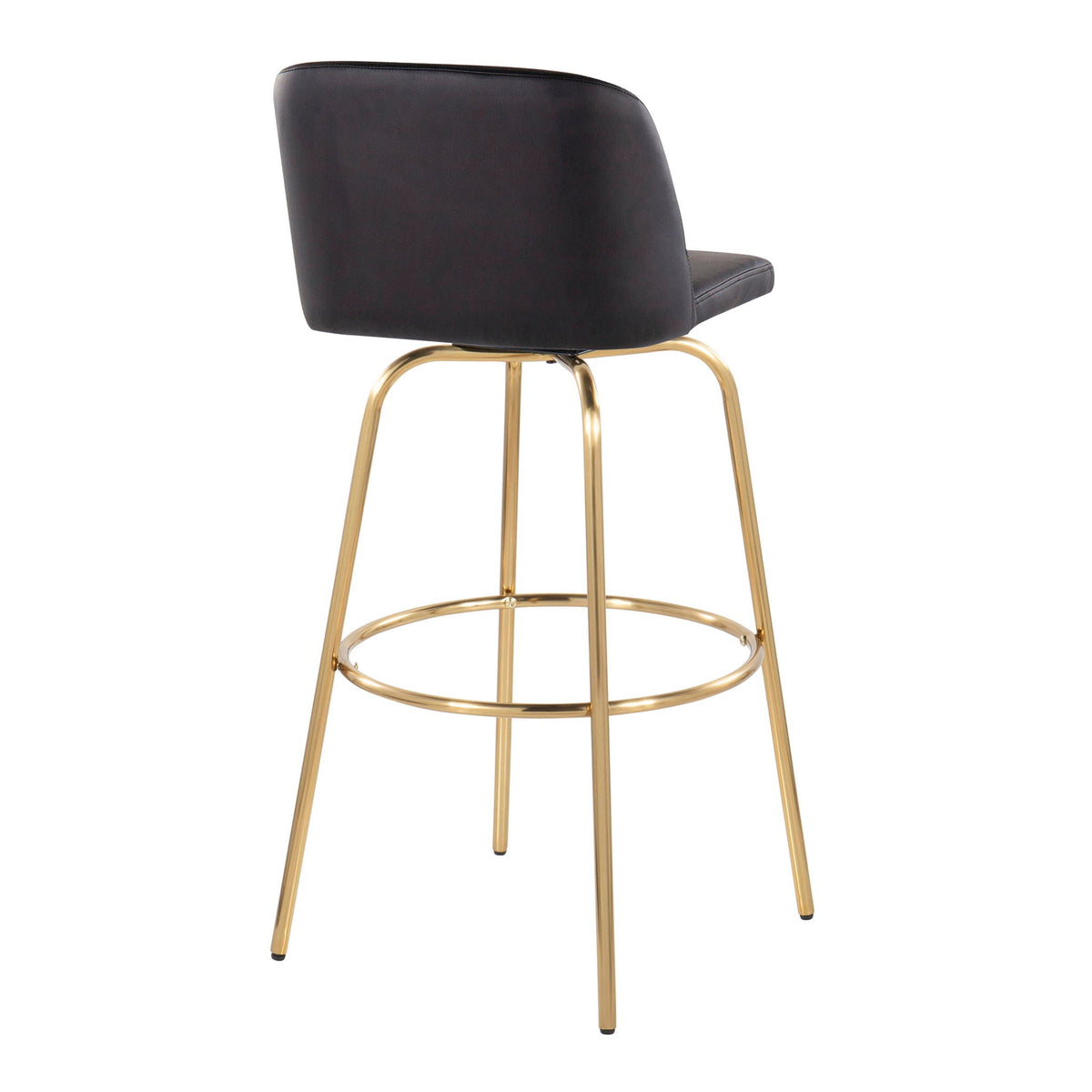 Contemporary Swivel Barstool Set with Round Footrest - Multiple Colors