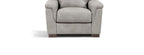 Gray Leather Arm Chair Cornelia with Sturdy Wood Frame - Gray