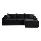 Corduroy Sectional Sofa with L-Shape Chaise - 106.3" Cloud Modular in Charcoal