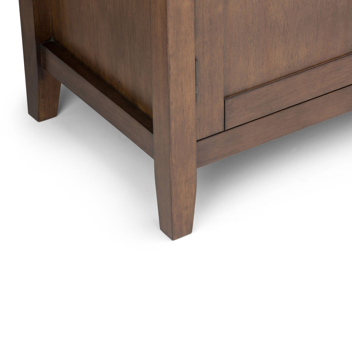 Tall TV Media Stand with Adjustable Storage - Rustic Natural Aged Brown