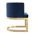 Aura Dining Chair with Brass Frame - Pink, Blue, or Beige