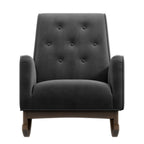 Mid-Century Modern Rocking Chair with High Density Foam Cushion - Dark Gray