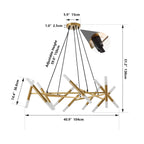 Golden Modern Chandelier Light Fixture with Branch Design - Gold