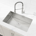 Stainless Steel Kitchen Sink with Single Bowl - Brushed Nickel