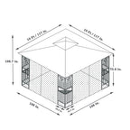 Patio Gazebo Tent with Double Roof and Mosquito Net - Dark Gray or Dark Brown