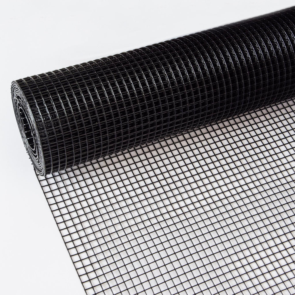 Vinyl Coated Hardware Cloth Fencing with 1/4" Mesh - Black