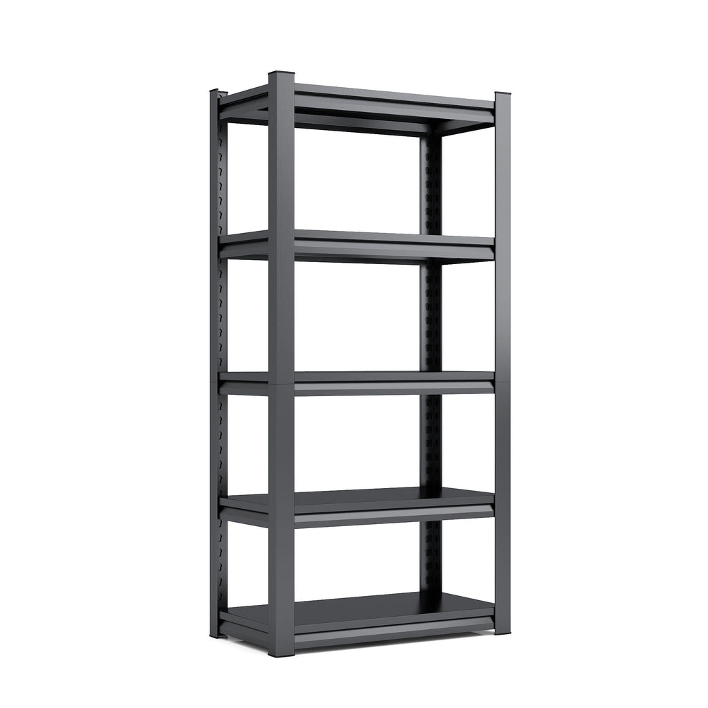 Heavy Duty Metal Garage Shelving Unit with Adjustable Shelves - Black