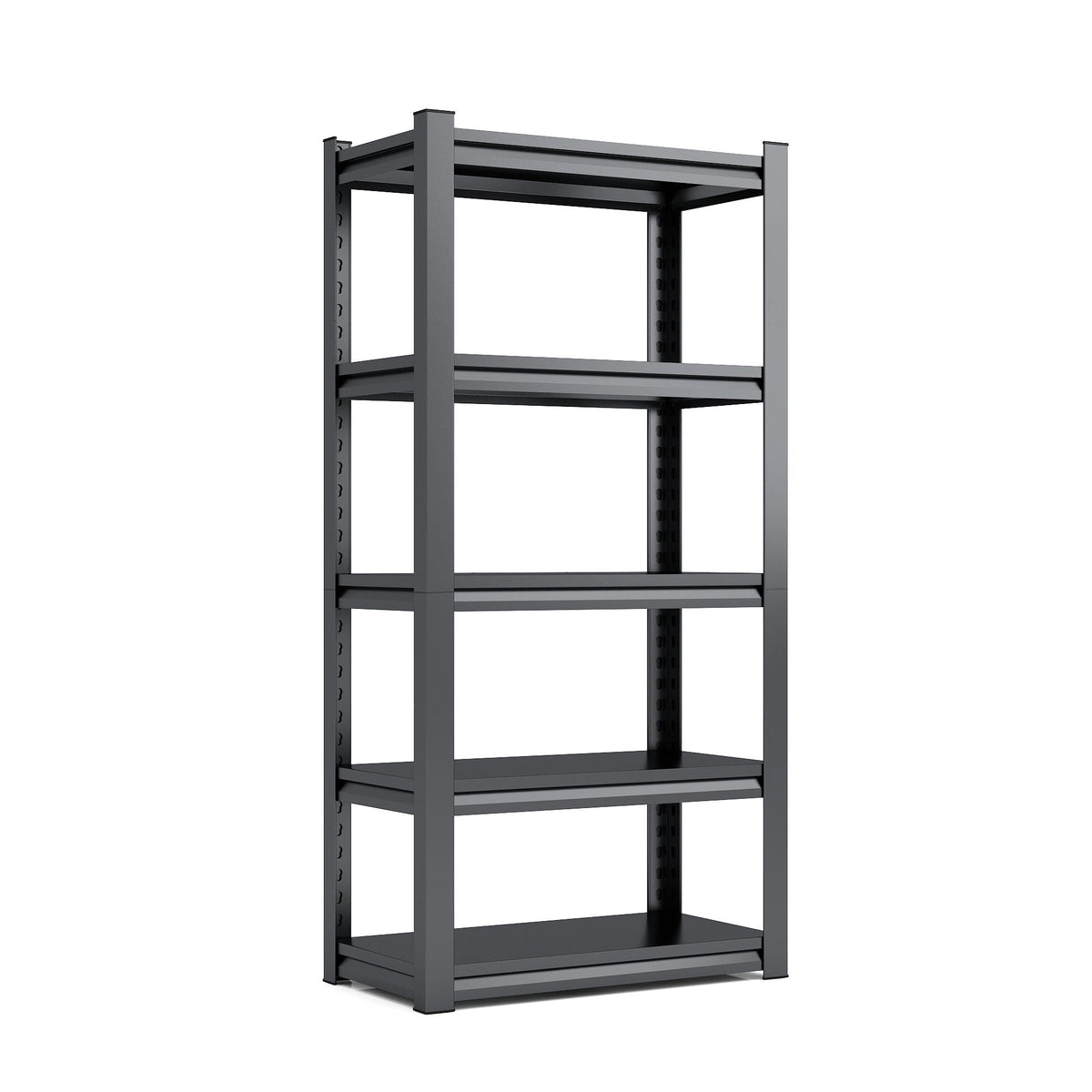 Heavy Duty Metal Garage Shelving Unit with Adjustable Shelves - Black