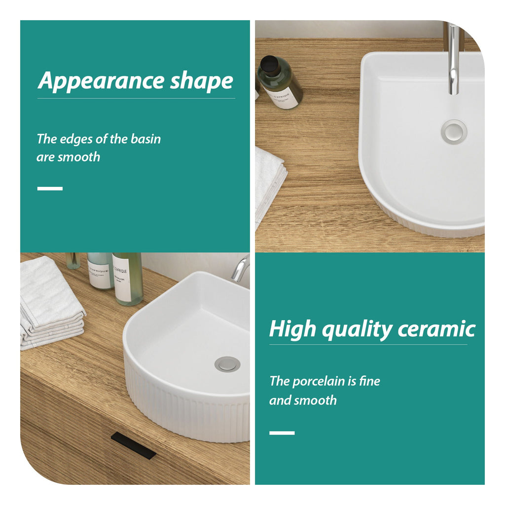 Vessel Bathroom Sink with Modern Design - White