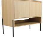 Modern Bathroom Vanity Combo with Single Resin Sink and Storage Cabinet - Light Brown