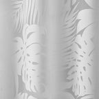 Palm Leaf Burnout Sheer Window Curtain with Grommets - White