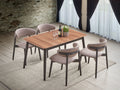 Natural/Black 5 Piece Dining Room Set with Butterfly Leaf Table - Lanae