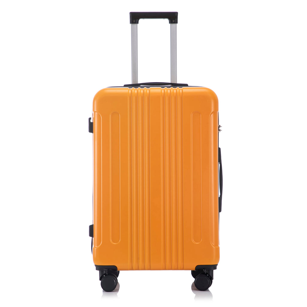 3-Piece ABS Spinner Wheel Luggage Set with TSA Lock - Black and Orange