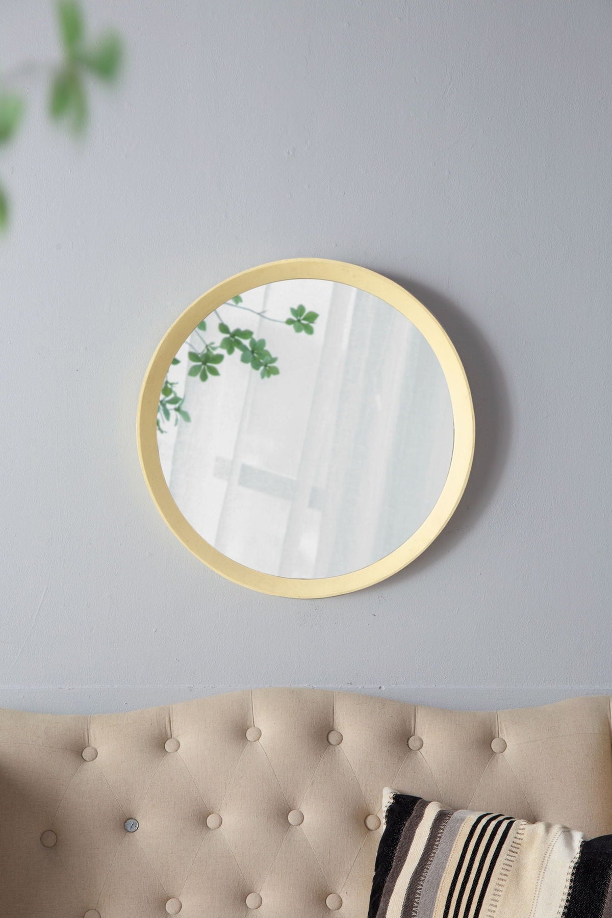 Transitional Mango Wood Wall Mirror with Frame - Multiple Colors