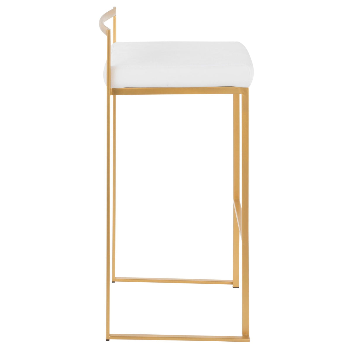 Contemporary Stackable Barstool Set with Upholstered Seat - Multiple Colors