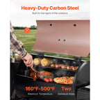 Wood Pellet Grill Smoker with Digital Controls - 456 Sq.In Cook Area