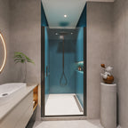 Universal Pivot Shower Door with 1/4" Tempered Glass - Polished Finish