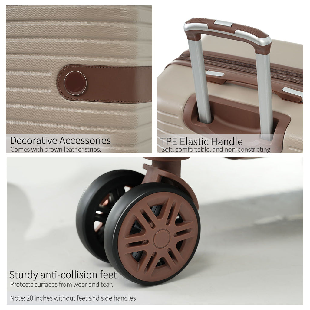 4 Piece Hard Shell Luggage Set with Spinner Wheels - Multiple Colors