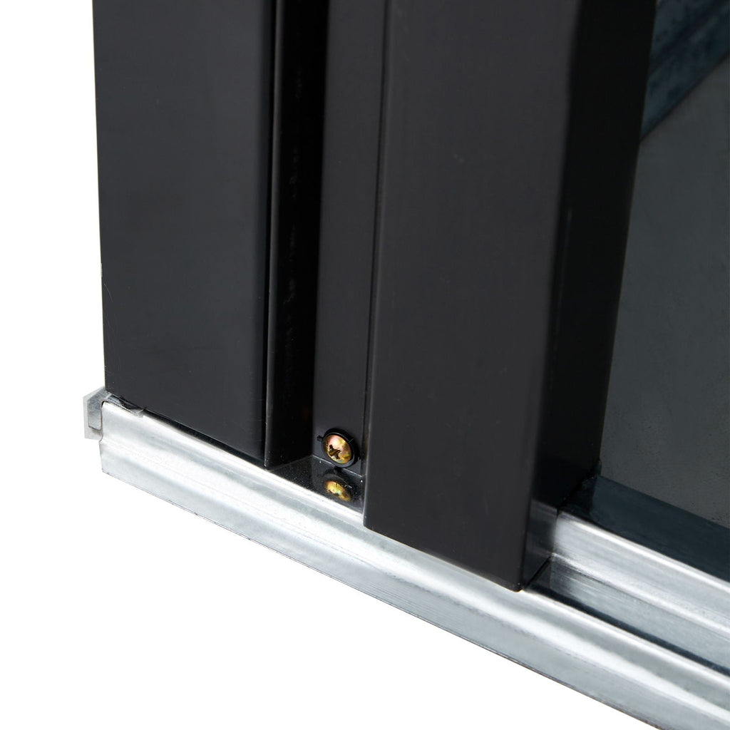 Outdoor Steel Storage Shed with Lockable Door - Black