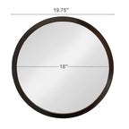 Circle Wall Mirror with Wooden Frame - Black, Light Brown, Dark Brown