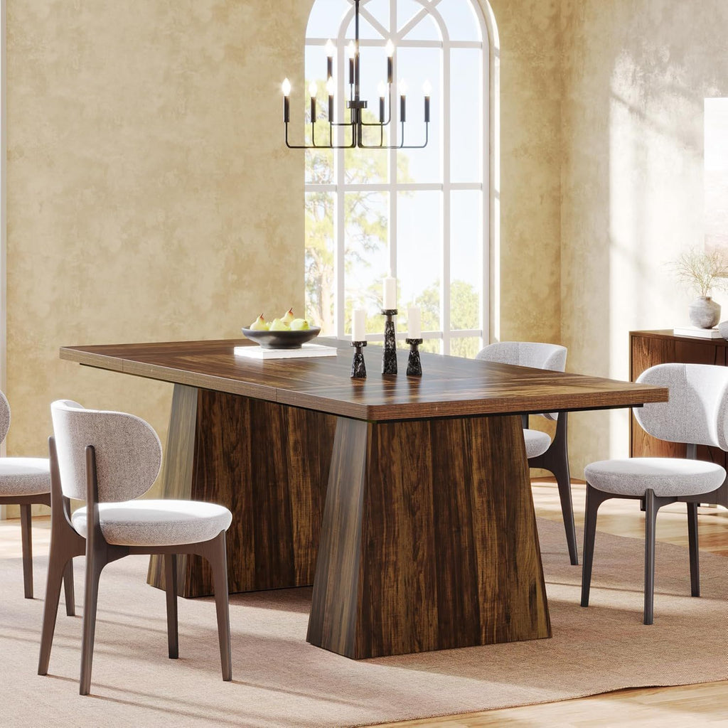 Double Pedestal Executive Desk with Spacious Work Surface - Dark Brown or Black