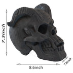 Hand-Forged Flame Skull for Fire Pits with Dramatic Flame Vents - Natural Finish