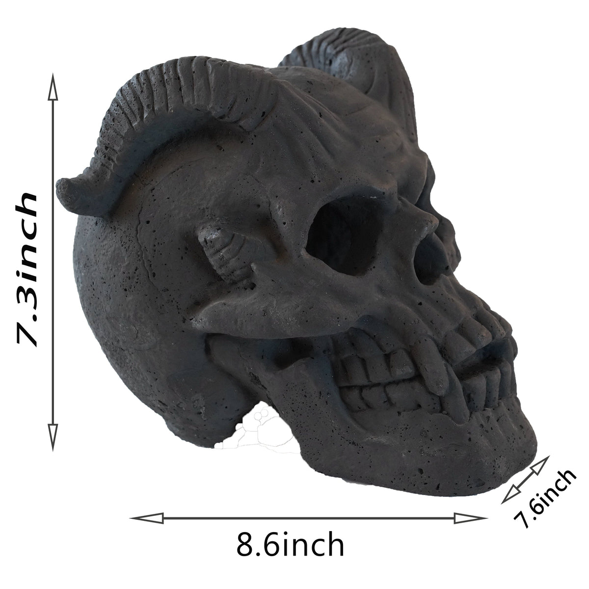 Hand-Forged Flame Skull for Fire Pits with Dramatic Flame Vents - Natural Finish