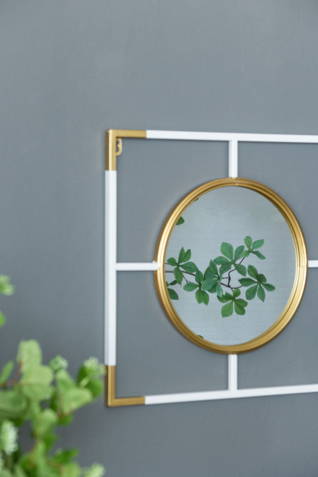 Rectangular 3-Piece Wall Mirror with Iron Frame - Gold or White
