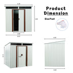 Outdoor Storage Shed with Galvanized Steel Construction - Gray or White