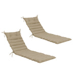 Khaki Outdoor Lounge Chair Cushion Replacement Set with High Resilience Sponge - 2PCS