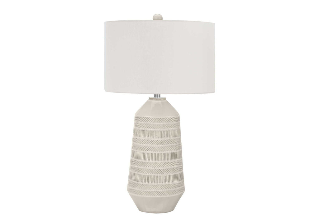 Contemporary Ceramic Table Lamp with 3-Way Switch - Cream