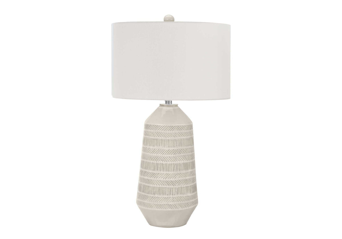 Contemporary Ceramic Table Lamp with 3-Way Switch - Cream