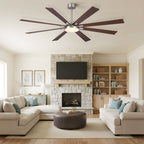 Large Ceiling Fan with Dimmable LED Light and Remote Control - Black or Dark Brown
