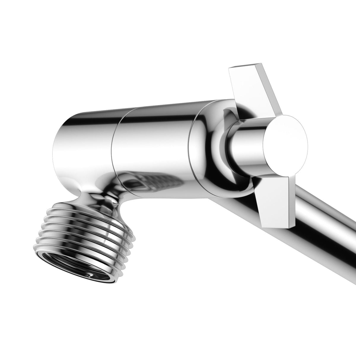Stainless Steel Shower Arm Extension with 360° Rotation - Black or Pearl Silver