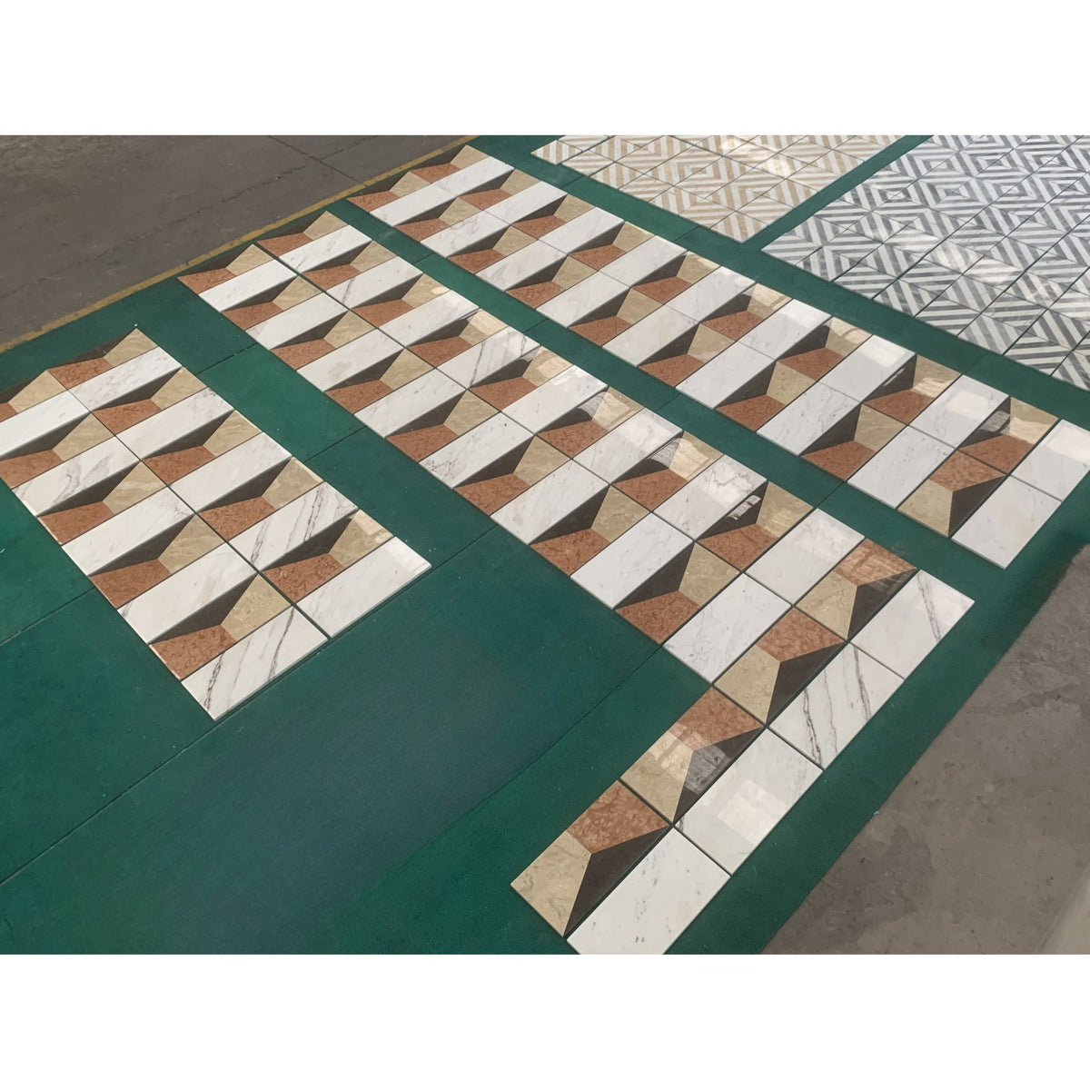 Polished Marble Decorative Tiles with Artistic Variety - White / Multi