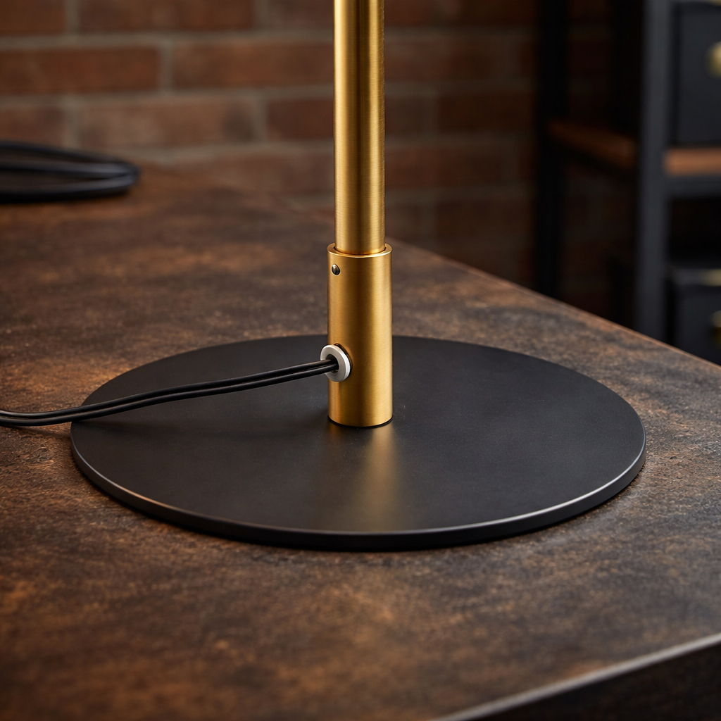 Dimond LED Table Lamp With On / Off Switch Round Base - Black / Gold