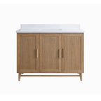 48" Freestanding Single Sink Bathroom Vanity with Solid Wood - Light Coffee