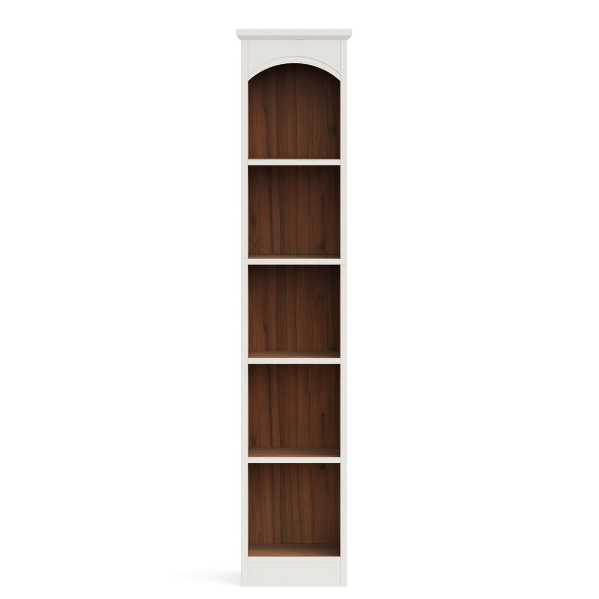 5 Tier Library Bookcase with Waterproof Melamine - White