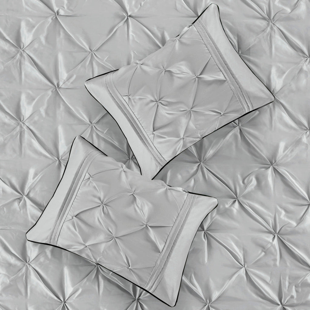 7 Piece Tufted Comforter Set Grey Full