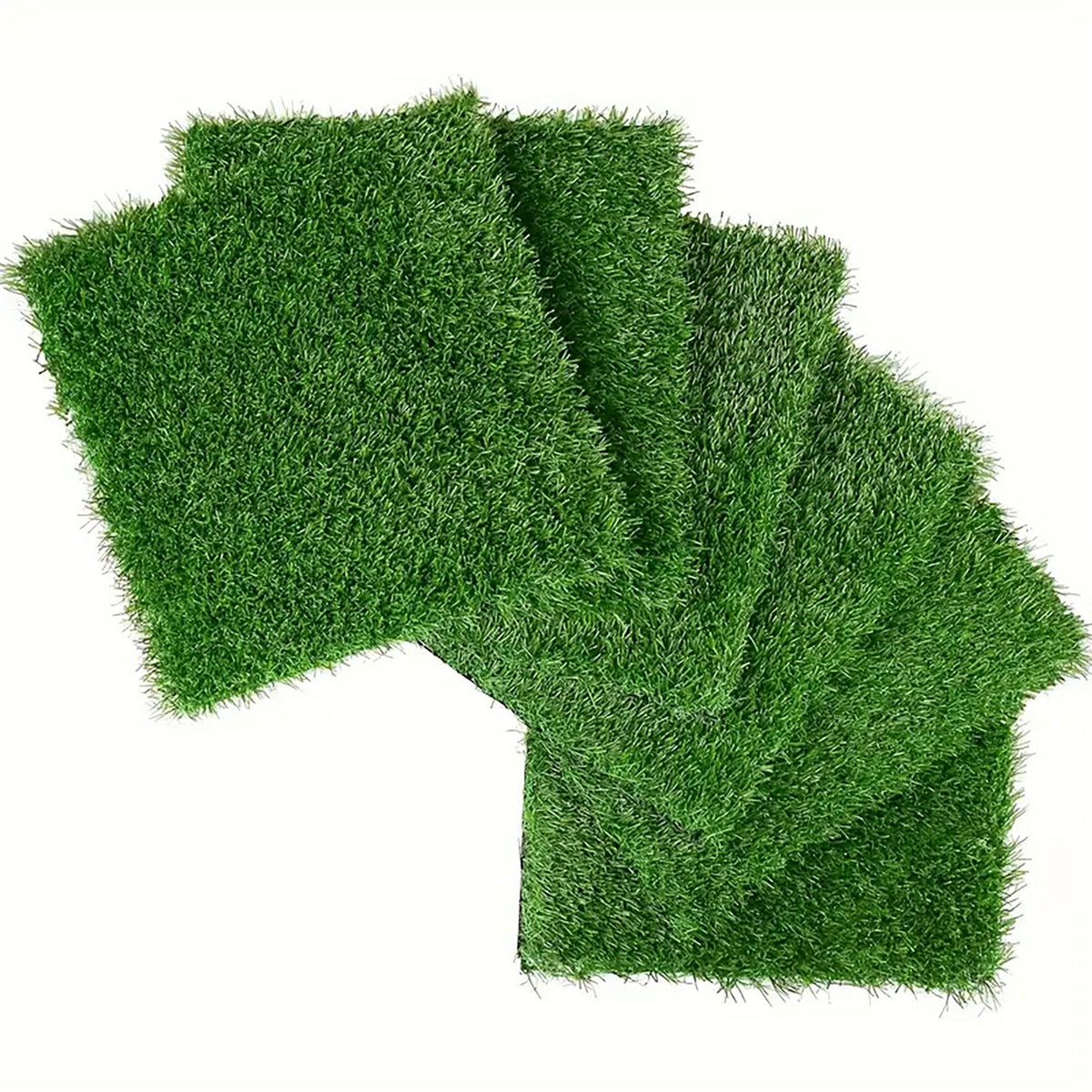 Artificial Lawn Interlocking Grass Tiles with Snap-Together Design - Green