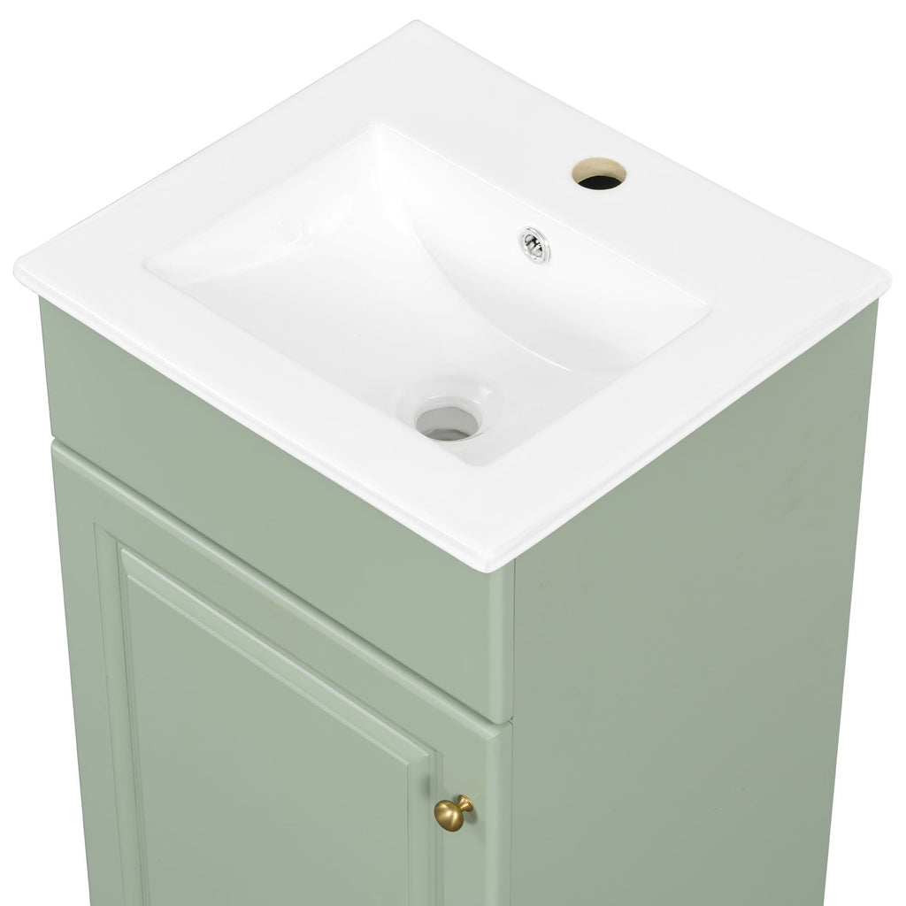 Bathroom Vanity with Sink and Adjustable Shelf - Multiple Colors