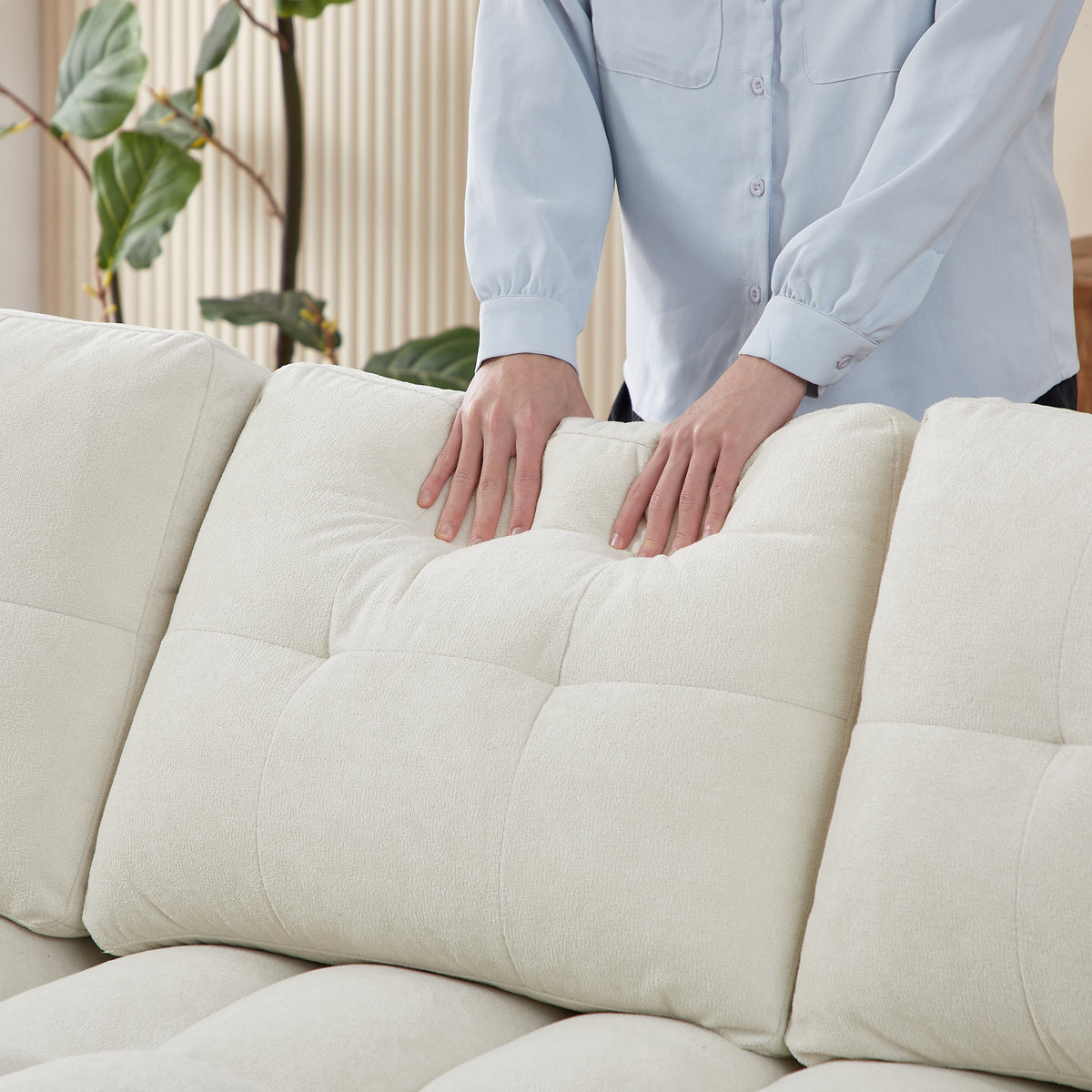 71.3" Reclining Sofa Bed with USB Ports - Chenille