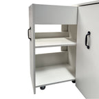 3 Tier Wooden Bookcase with Slide Out Drawer Storage - White
